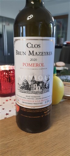 Bordeaux Pomerol Clos Brun Mazeyres 2020
