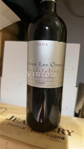 Bordeaux Saint-Julien Château Les Ormes 2004