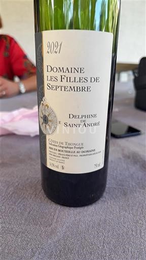 Languedoc ja Roussillon Côtes de Thongue Domaine Les Filles de Septembre Delphine de Saint André 2021