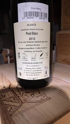 Alsace Domaine Pierre Adam Pinot Blanc 2012