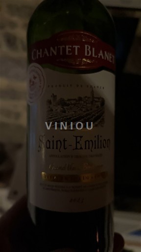 Bordeaux Saint-Émilion Chantet Blanet 2015
