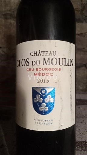 Bordeaux Médoc Cru Bourgeois Château Clos du Moulin 2015