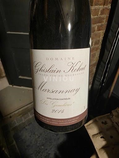 Bourgondië Marsannay Domaine Ghislain Kohut Les Genelières 2014