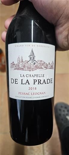 Bordeaux Pessac-Léognan La Chapelle de la Prade 2018
