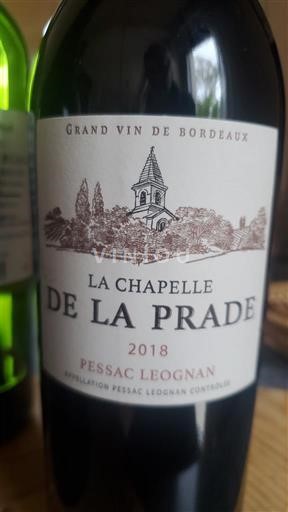 Bordeaux Pessac-Léognan La Chapelle de la Prade 2018
