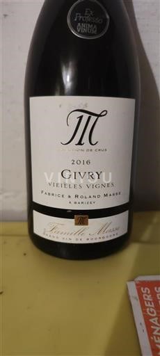 Bourgogne Givry Famille Masse Vieilles Vignes 2016