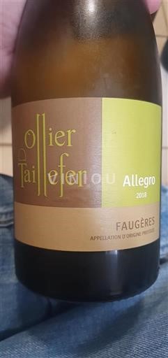 Linguadoca Faugères Domaine Ollier Taillefer Allegro 2018