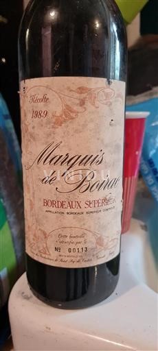Burdeos Bordeaux superior Marquis de Boirac 1989