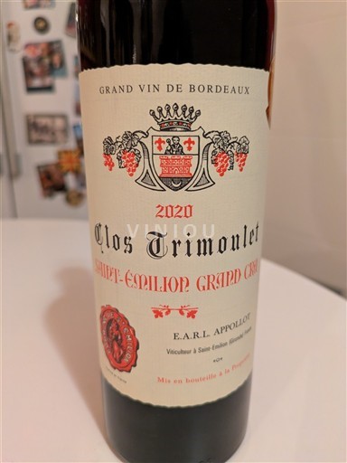 Bordeaux Saint-Émilion Grand Cru Grand Cru Clos Trimoulet 2020