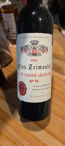 Bordeaux Saint-Émilion Grand Cru Grand Cru Clos Trimoulet 2020