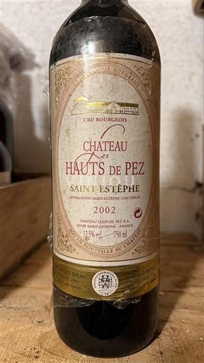 Bordéus Saint-Estèphe Cru Bourgeois Château Les Hauts de Pez 2002