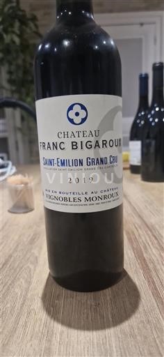 Bordéus Saint-Émilion Grand Cru Grand Cru Château Franc Bigaroux 2019