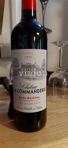 Wines Rouge sec Château La Commanderie 2016 France Bordeaux Saint-Estèphe AOC