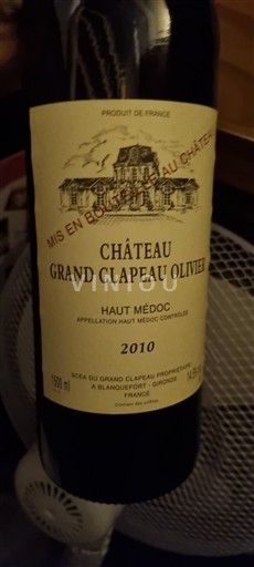 Bordeaux Haut-Médoc Château Grand Clapeau Olivier 2010