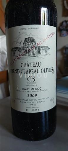 Bordeaux Haut-Médoc Château Grand Clapeau Olivier 2009