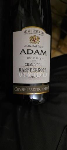 Vin Blanc sec Traditionnelle Jean-Baptiste Adam 2018 France Alsace AOC Grand Cru