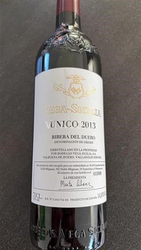 Kastilia ja León Ribera del Duero Vega Sicilia Unico 2013