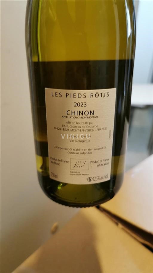 Valle della Loira Chinon Château Coulaine Les Pieds Rôtis 2023