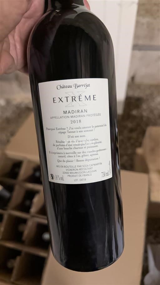 Sudoeste Madiran Château Barréjat Extrême 2018