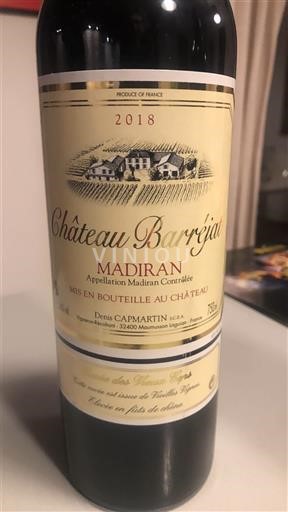 Lounais-Ranska Madiran Château Barrejat 2018