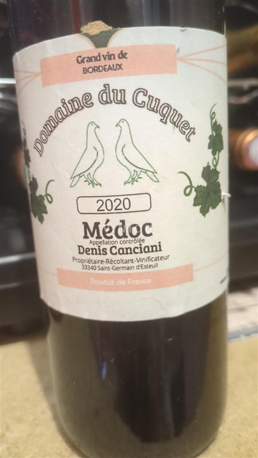 Bordeaux Médoc Domaine Cuquet 2020