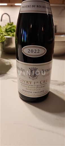 Bourgogne Givry Premier Cru Domaine Thenard Clos Saint-Pierre Monopole 2022