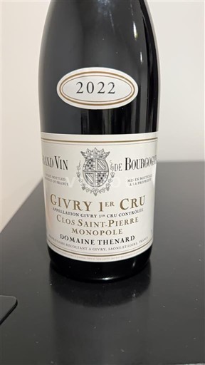Bourgogne Givry Premier Cru Domaine Thenard Clos Saint-Pierre Monopole 2022