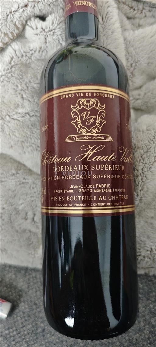 Burdeos Bordeaux superior Château Haute Vallée 2020