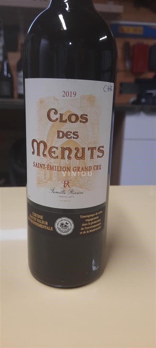 Burdeos Saint-Émilion Gran Cru Grand Cru Clos des Menuts 2019