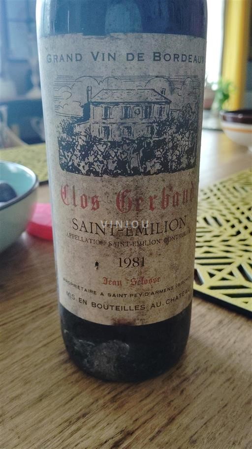 Burdeos Saint-Émilion Clos Gerbaud 1981