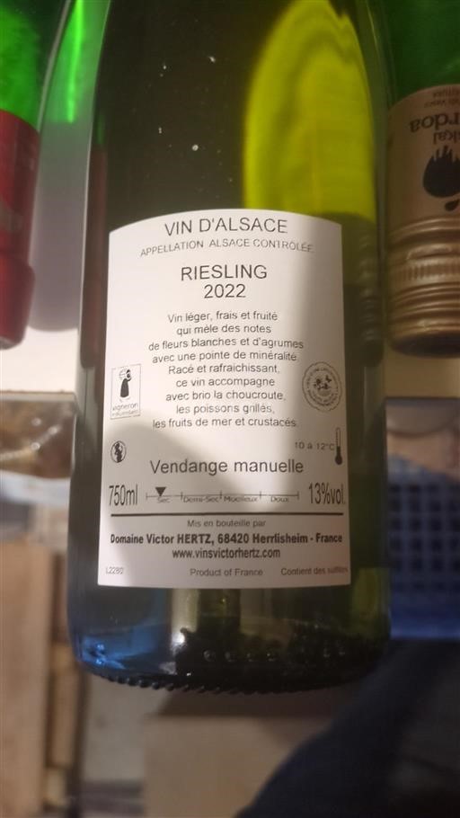 Alsasko Grand Cru Domaine Victor Hertz Riesling 2022