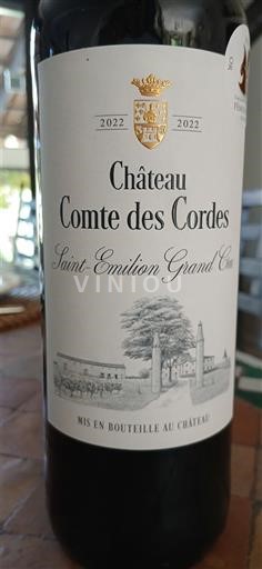 Bordeaux Saint-Émilion Grand Cru Château Comte des Cordes 2022