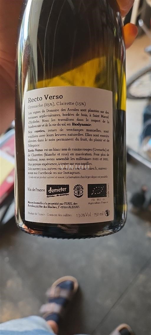 Rhône-dalen Ikke specificeret Domaine Des Accoles Recto Verso 2024
