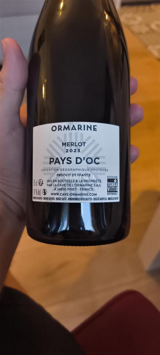 Languedoc-Roussillon Pays d'Oc Ormarine 2023