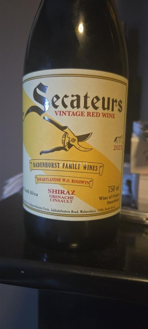 Rannikkoalue Swartland Badenhorst Family Wines Secateurs 2021