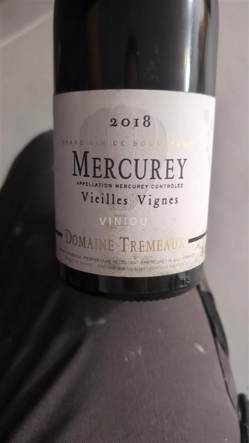 Burgundija Mercurey Domaine Tremeaux Vieilles Vignes 2018