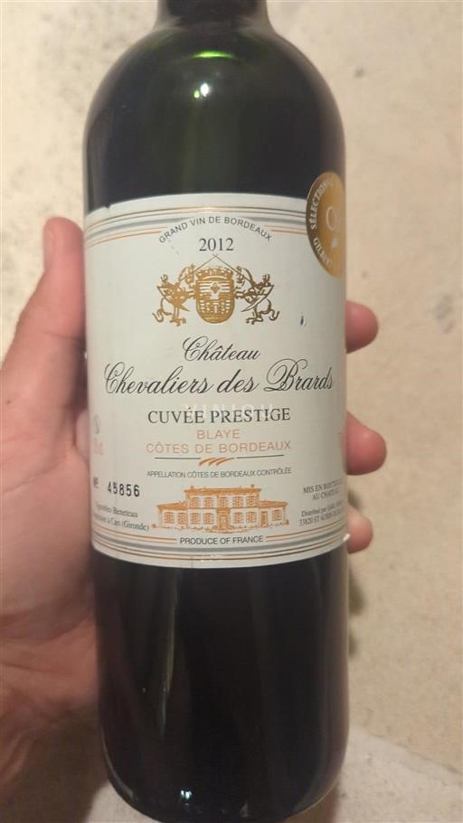 Burdeos Blaye-Côtes de Burdeos Château Chevaliers des Brards Prestige 2012