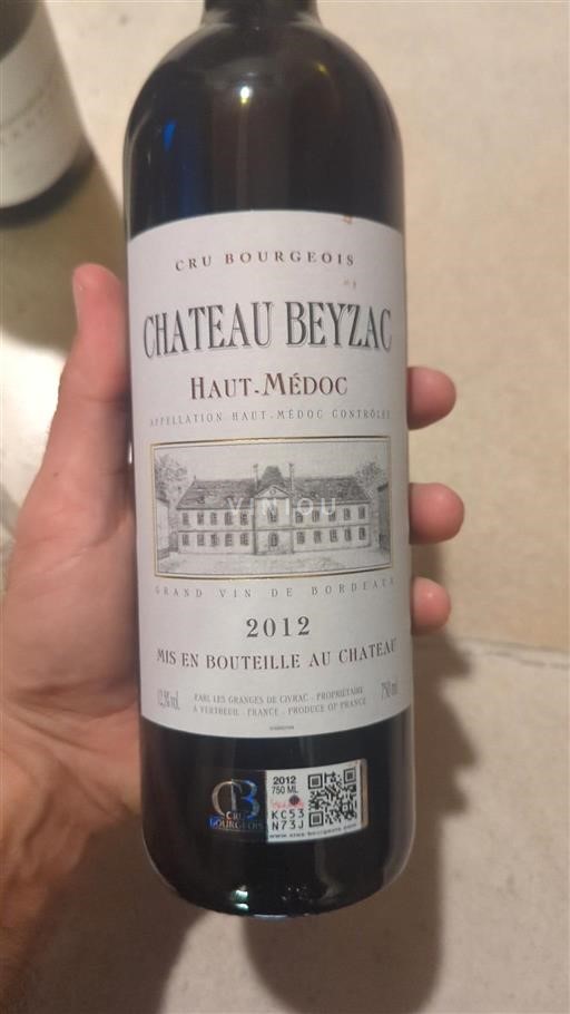 Bordeaux Haut-Médoc Cru Bourgeois Château Beyzac 2012
