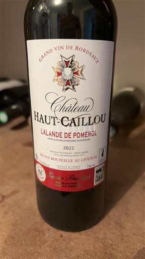 Bordeaux Lalande-de-pomerol Château Haut Cailloux 2022