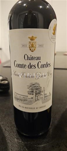 Bordeaux Saint-Émilion Grand Cru Grand Cru Château Comte des Cordes 2022