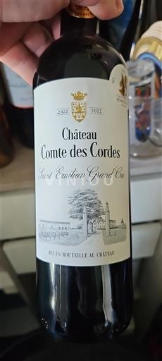 Bordoja Saint-Émilion Grand Cru Grand Cru Château Comte des Cordes 2022