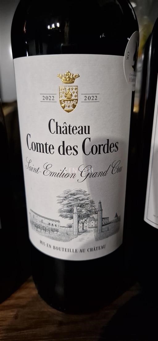 Vin Rouge sec Château Comte des cordes 2022 France Bordeaux Saint-Émilion Grand Cru AOC Grand Cru