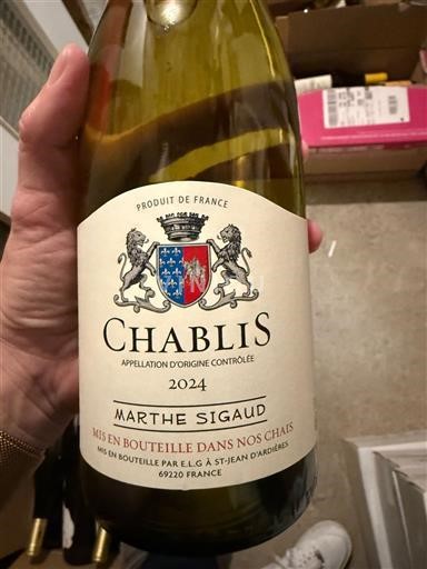 Bourgogne Chablis Marthe Sigaud 2024