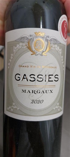Burdeos Margaux Grand Cru Gassies 2020