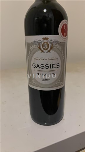 Bordeaux Margaux Grand Cru Gassies 2020