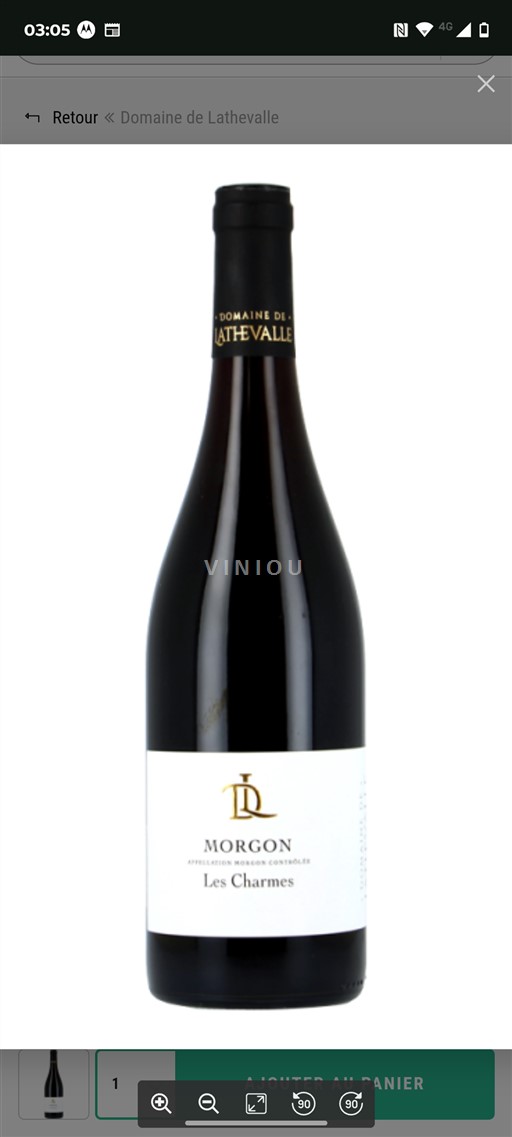 Beaujolais Morgon Domaine Lathevalle Les charmes 2018