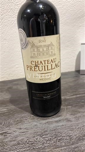 Bordeaux Médoc Cru Bourgeois Château Preuillac 2010