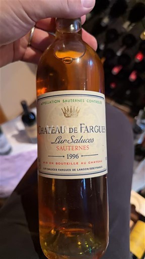 Bordeaux Sauternes Château Fargues 1996