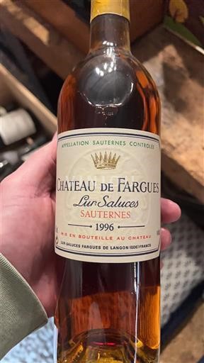 Bordeaux Sauternes Château Fargues 1996