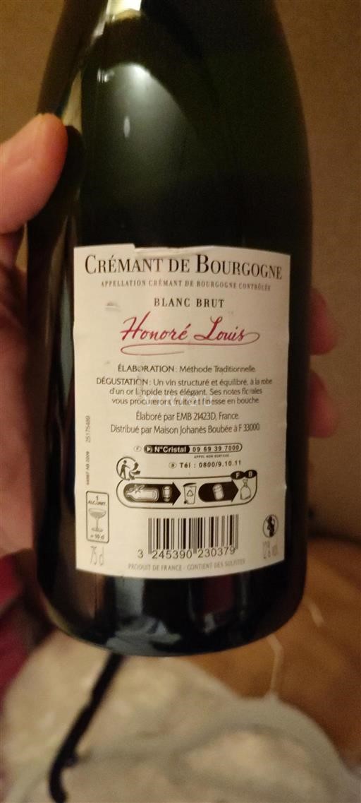 Burgundsko Crémant de Bourgogne Honoré Louis Neročník